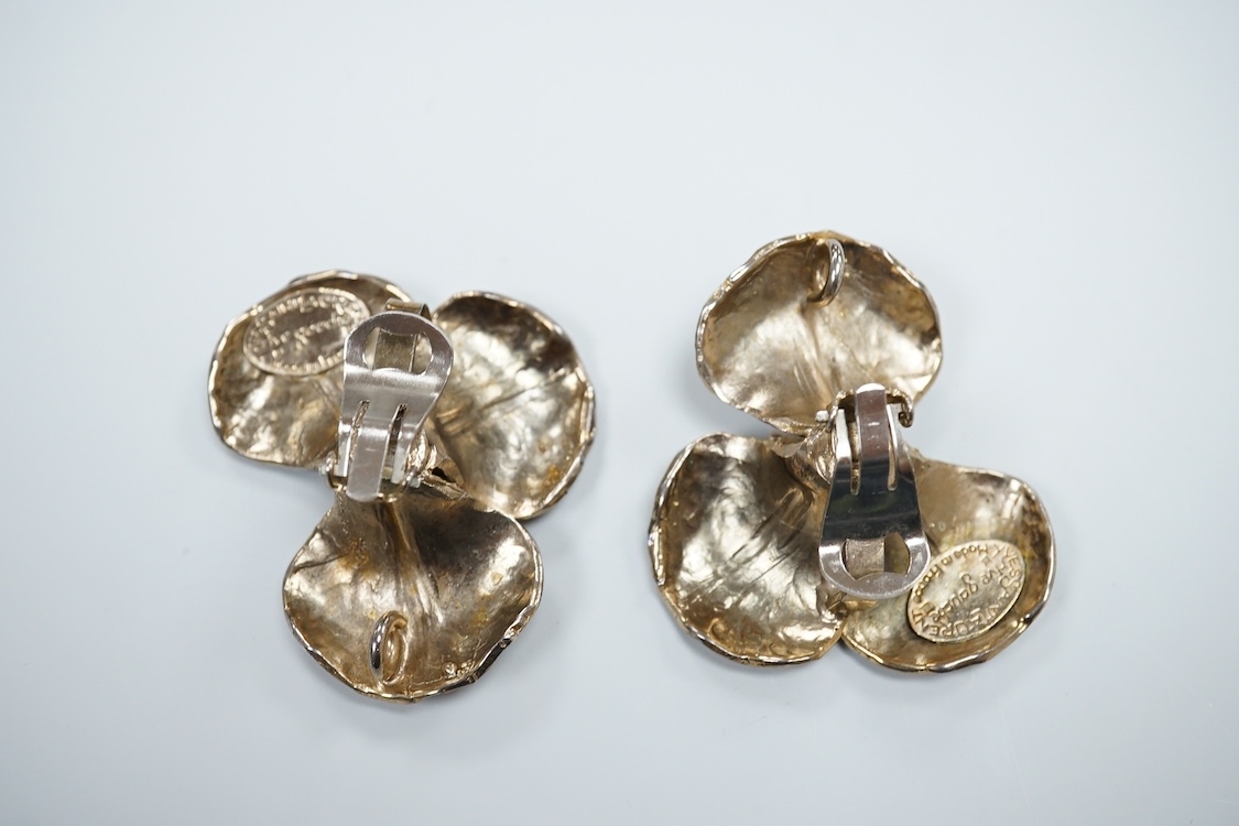 A pair of Yves Saint Laurent Rive Gauche ear clips
